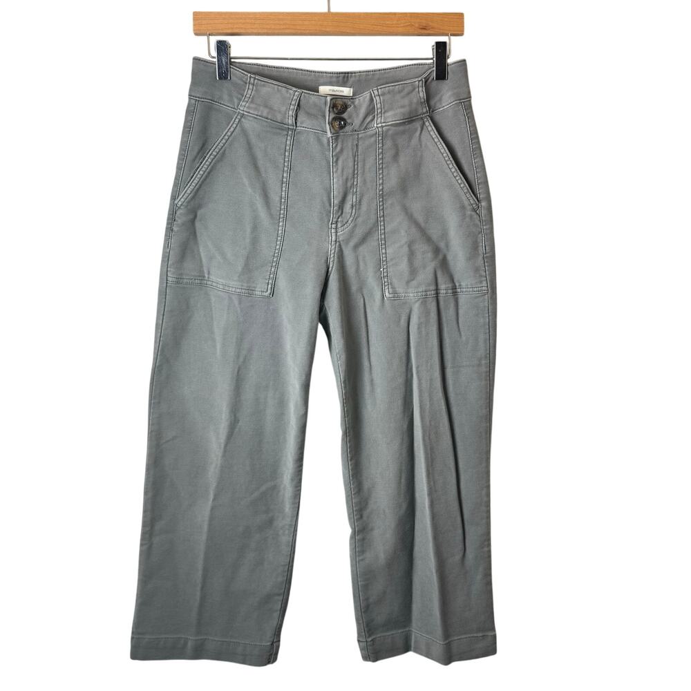 Maurices Pants Womens 6 Wide Leg Stretch Gray Crop Casual Comfort Stretch Boho